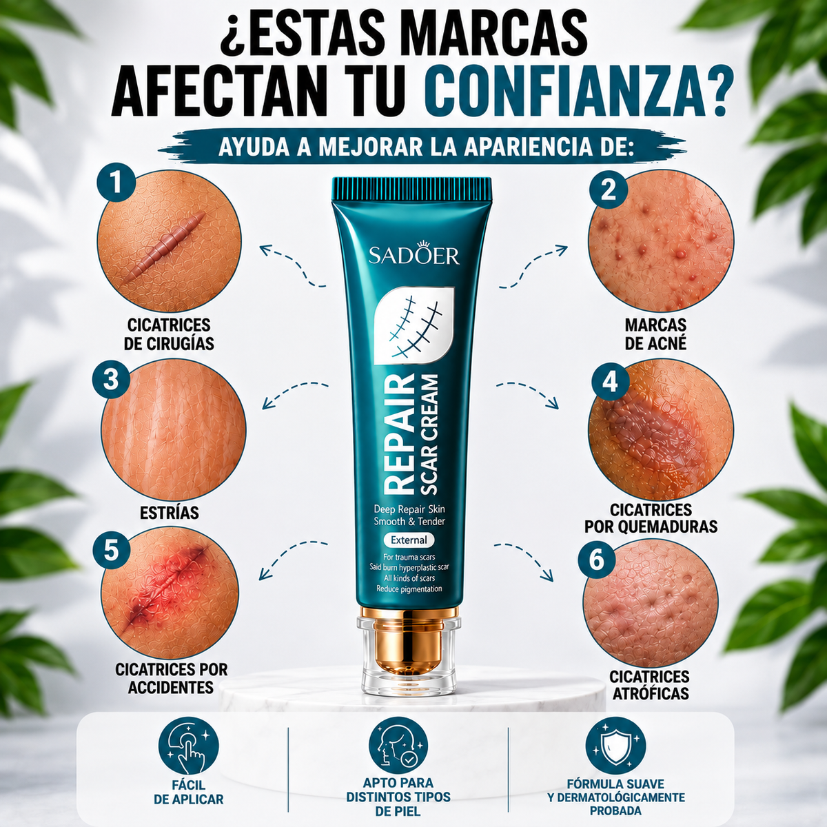 Crema reparadora de cicatrices